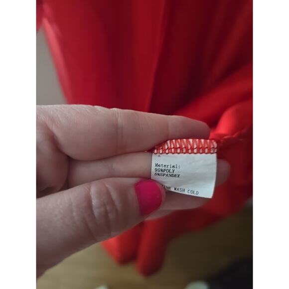 Vtg Red Paisley Open Front Long Length Lace Old Money Robe Womans Size Large - Picture 4 of 4